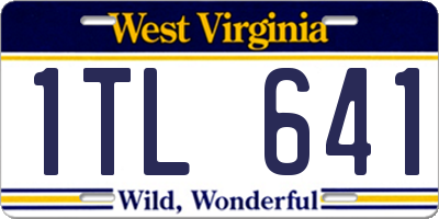 WV license plate 1TL641