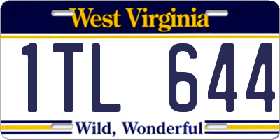 WV license plate 1TL644