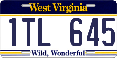WV license plate 1TL645