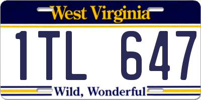 WV license plate 1TL647