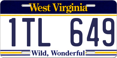 WV license plate 1TL649