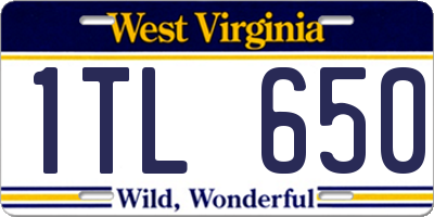 WV license plate 1TL650