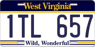 WV license plate 1TL657