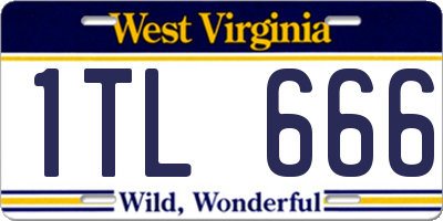 WV license plate 1TL666