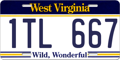 WV license plate 1TL667