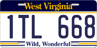 WV license plate 1TL668