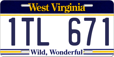 WV license plate 1TL671