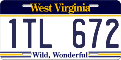 WV license plate 1TL672
