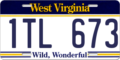 WV license plate 1TL673