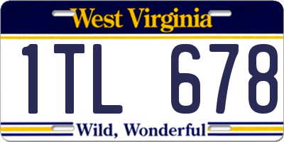WV license plate 1TL678
