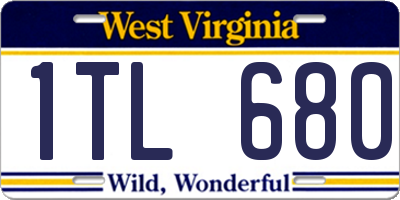 WV license plate 1TL680