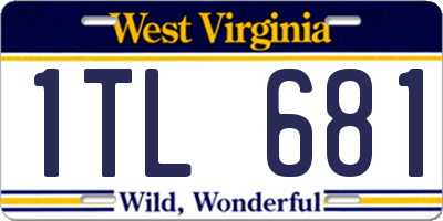 WV license plate 1TL681