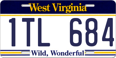 WV license plate 1TL684