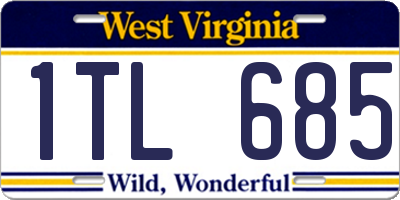 WV license plate 1TL685
