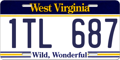 WV license plate 1TL687