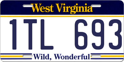WV license plate 1TL693