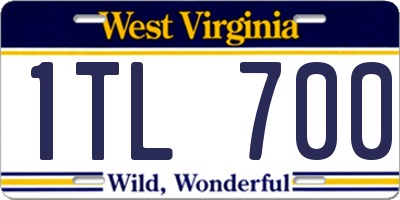WV license plate 1TL700