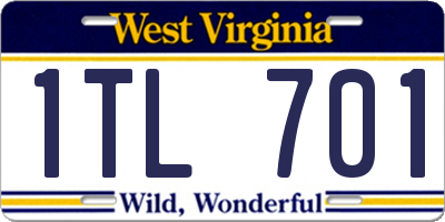 WV license plate 1TL701