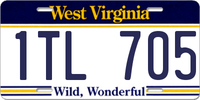 WV license plate 1TL705