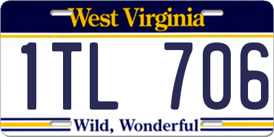 WV license plate 1TL706