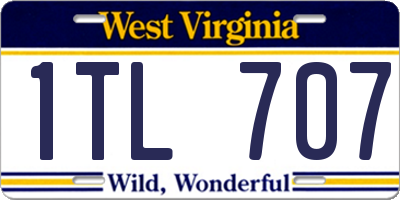 WV license plate 1TL707