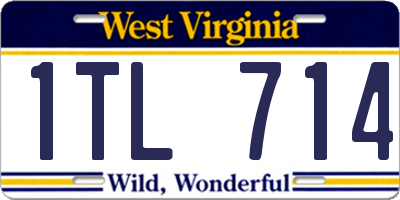 WV license plate 1TL714
