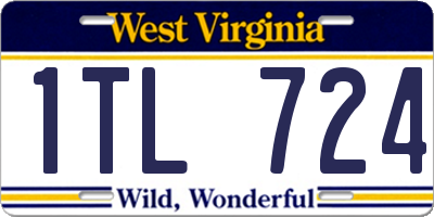 WV license plate 1TL724