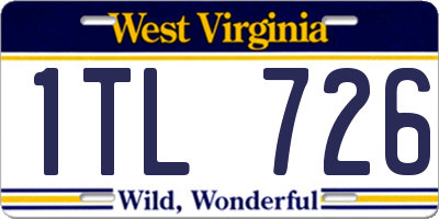WV license plate 1TL726