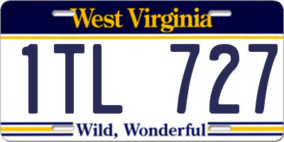 WV license plate 1TL727