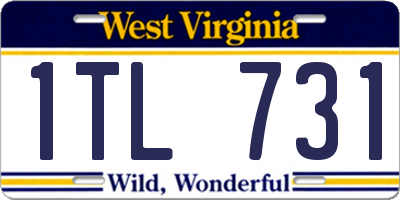 WV license plate 1TL731