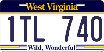 WV license plate 1TL740