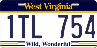 WV license plate 1TL754