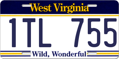 WV license plate 1TL755