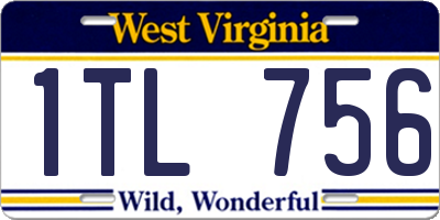 WV license plate 1TL756