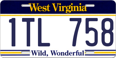 WV license plate 1TL758