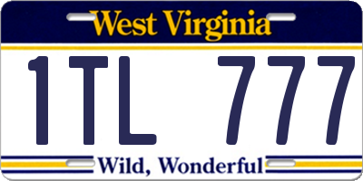 WV license plate 1TL777