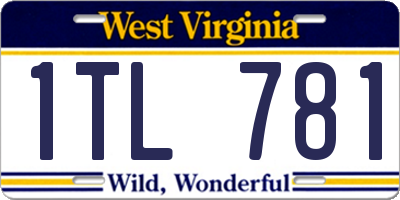 WV license plate 1TL781