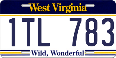 WV license plate 1TL783