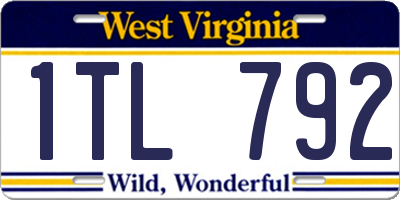 WV license plate 1TL792