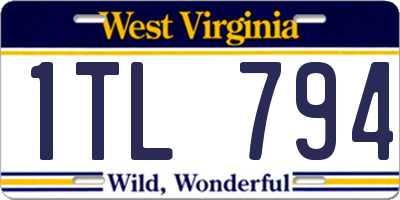 WV license plate 1TL794