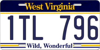 WV license plate 1TL796