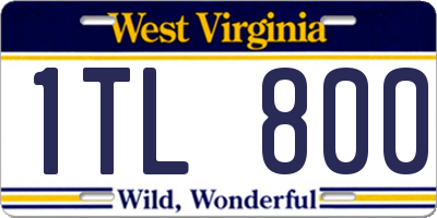 WV license plate 1TL800
