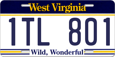 WV license plate 1TL801