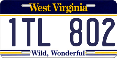 WV license plate 1TL802