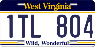 WV license plate 1TL804
