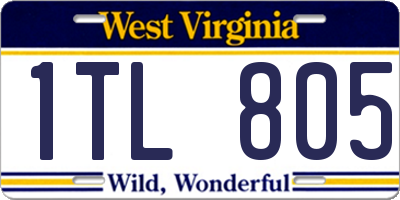 WV license plate 1TL805