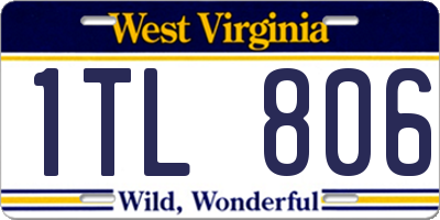 WV license plate 1TL806