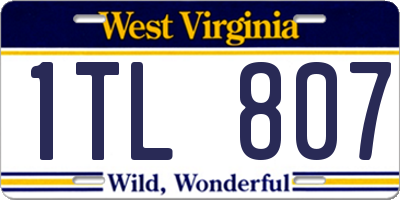 WV license plate 1TL807