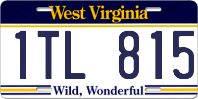 WV license plate 1TL815