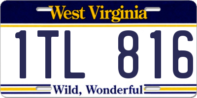 WV license plate 1TL816
